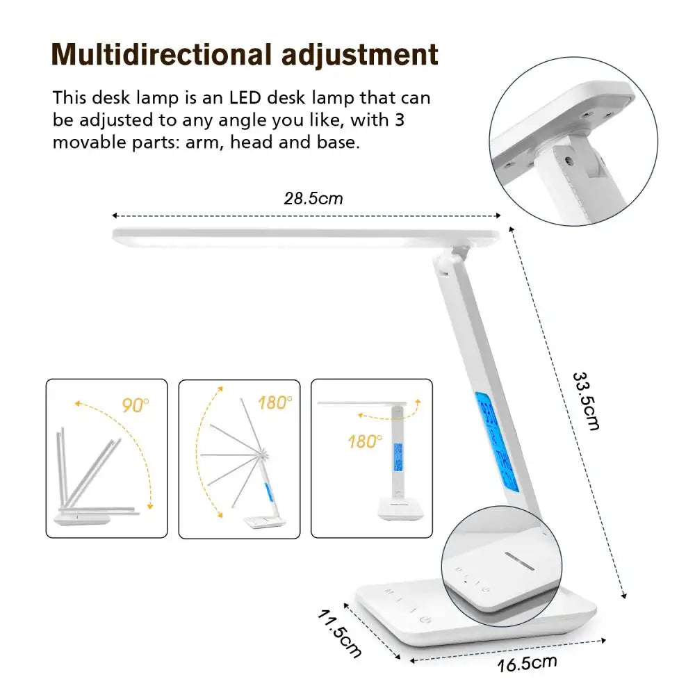 10W Wireless Charging LED Desk Lamp with Timer