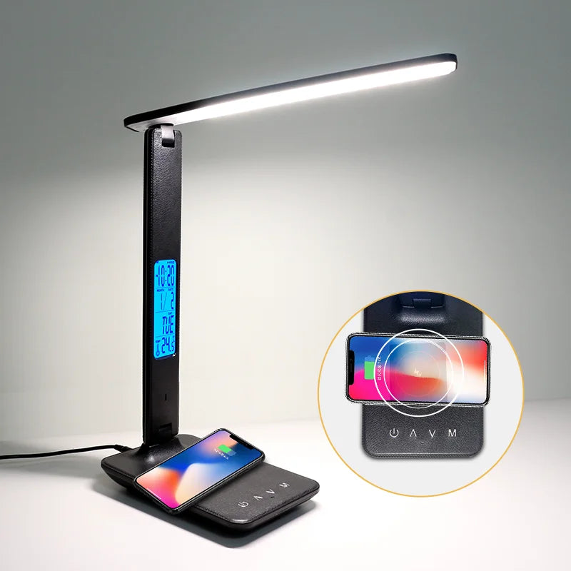 10W Wireless Charging LED Desk Lamp with Timer