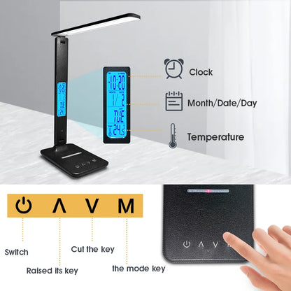 10W Wireless Charging LED Desk Lamp with Timer