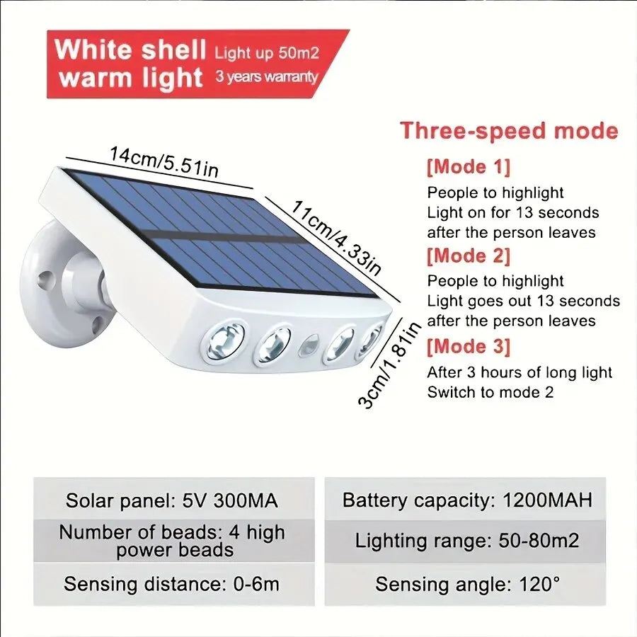 Sensor Motion 4 LED Powerful Solar Security Lights