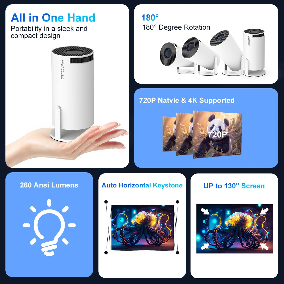 Home Cinema Outdoor Projector HY300 Pro 4K Android