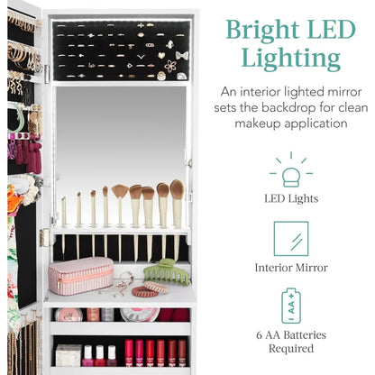 LED Mirror Organizer Jewelry Cabinet