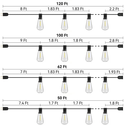 LED  Outdoor String Light 50FT 100FT