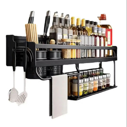 Kitchen Organizer Shelf Wall-mounted Spice Storage Rack Kitchen Knife Holder