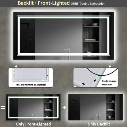 LED Anti-Fog Bathroom Mirror 40"x 24"