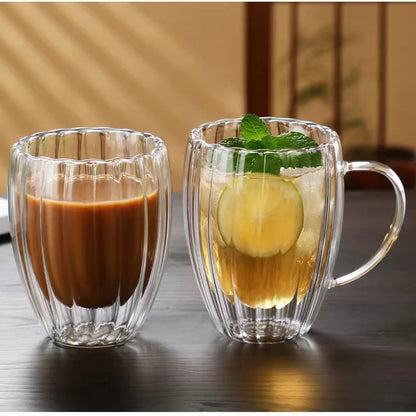 New Coffee Heat Resistant Stripe Tea Water Cup