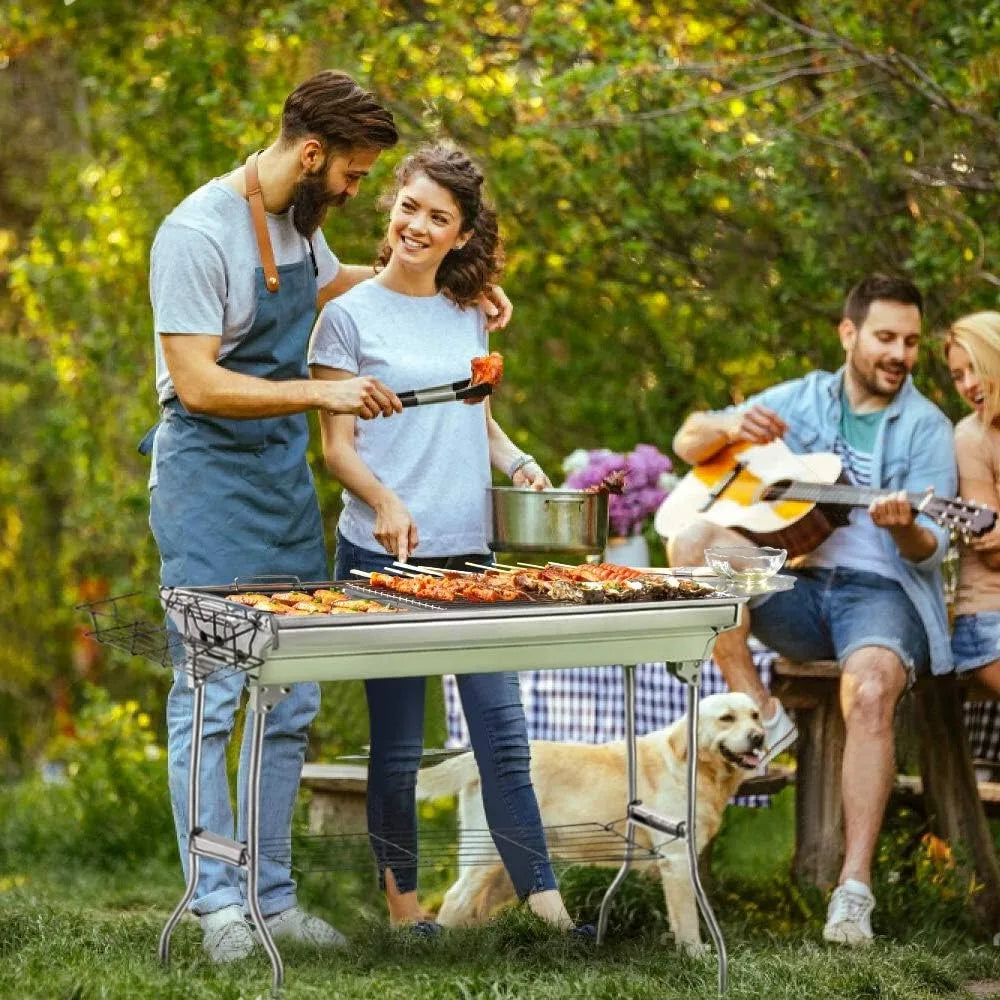 Portable Charcoal Grill Outdoor with Storage