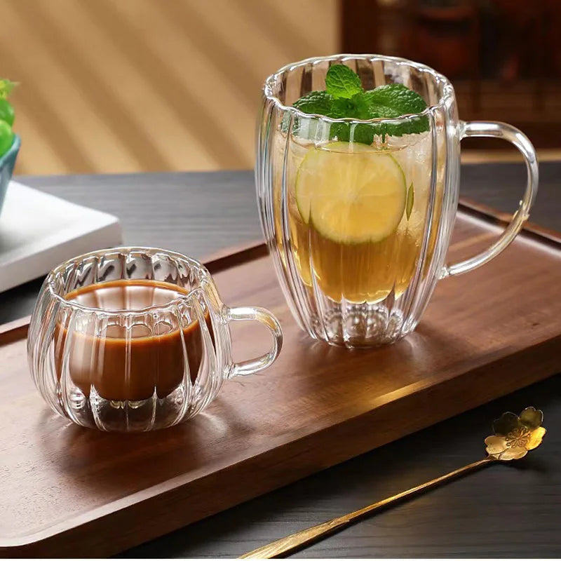 New Coffee Heat Resistant Stripe Tea Water Cup