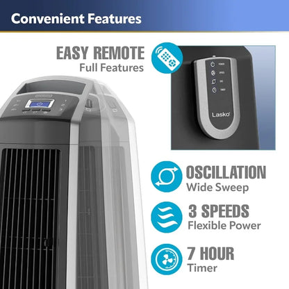 Oscillating High Speeds Tower Fan with Remote Control, Timer