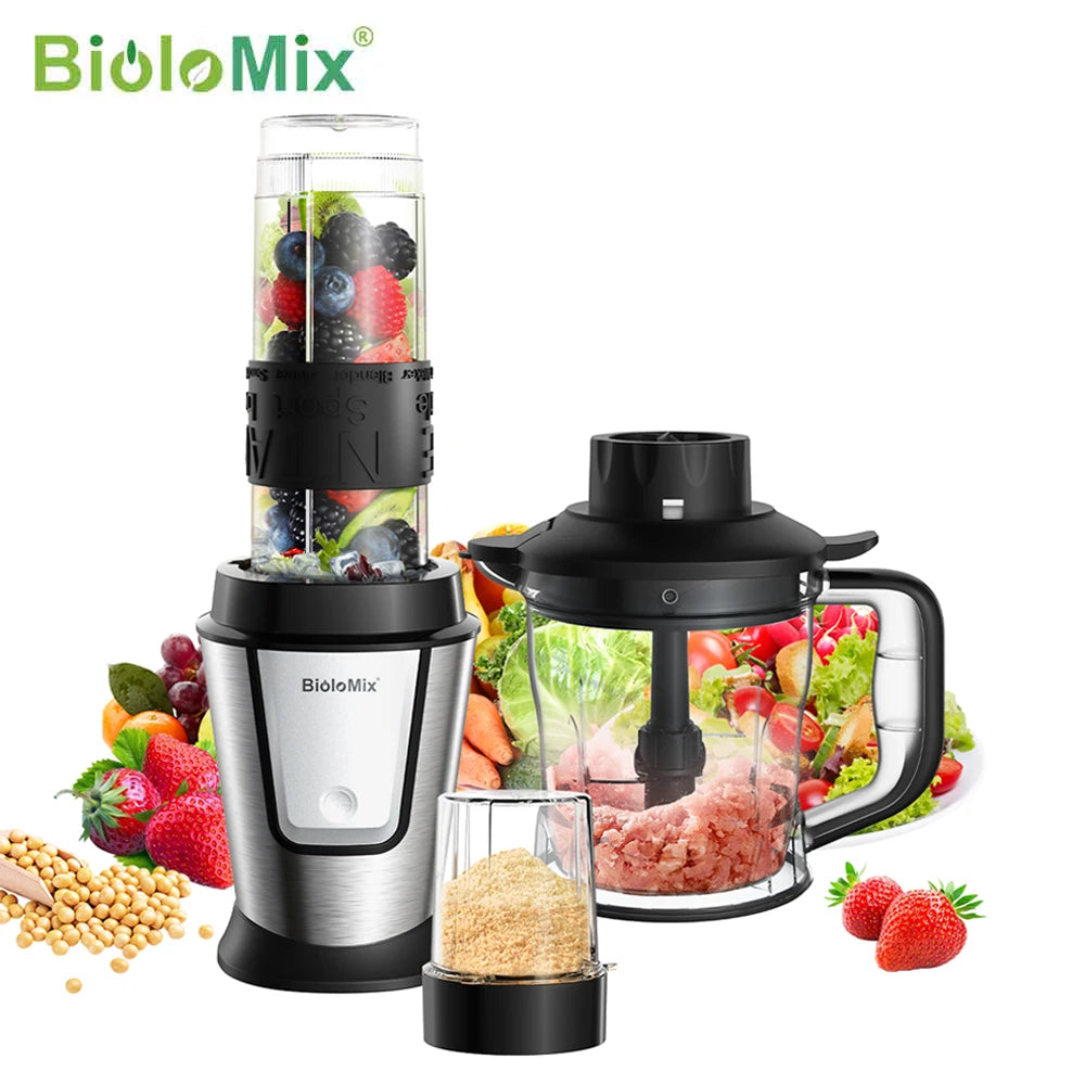 3-in-1 Multifunctional Food Processor 700W Portable Juicer Blender, Chopper and Dry Grinder