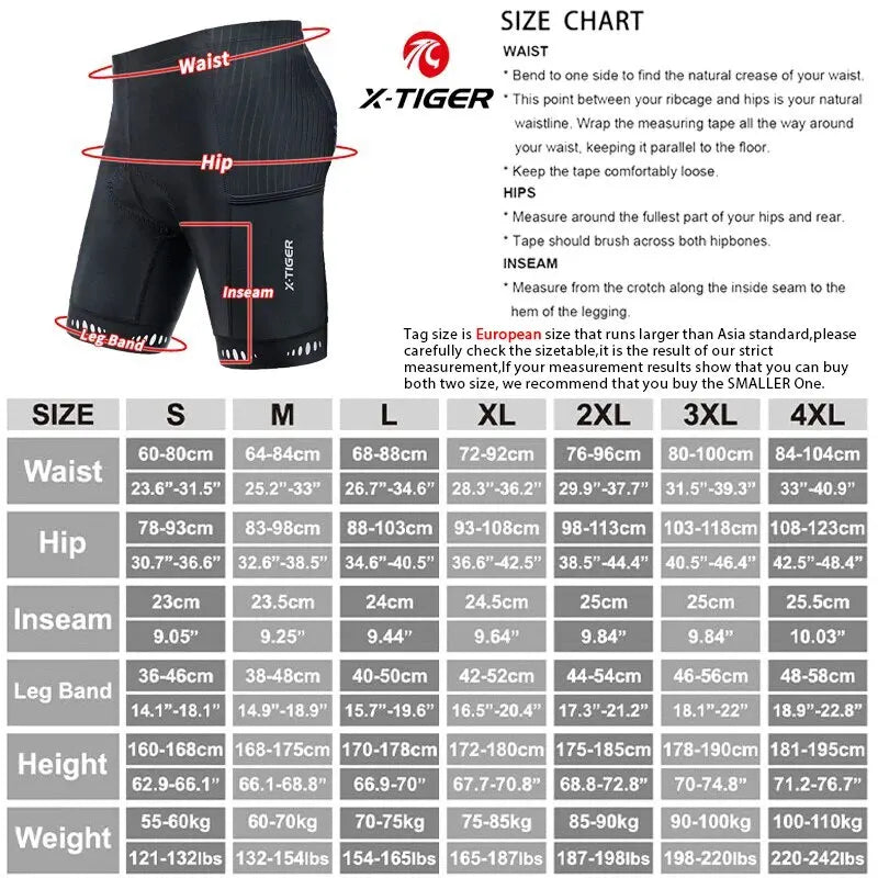 Men Cycling Shorts with Back Pocket 5D Gel Padded