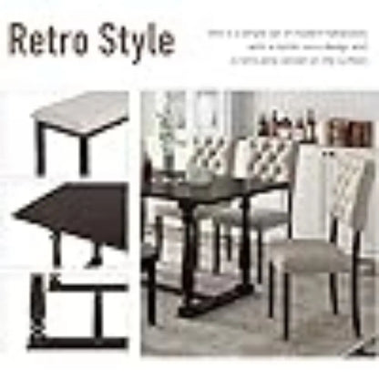 6 Piece Kitchen Dining Table Set with Bench and 4  Chairs