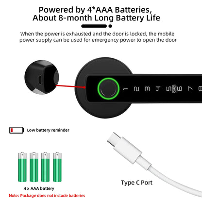 Digital Electronic Fingerprint Door Lock with Password/Key/IC Card/ Smartlife/APP Unlock