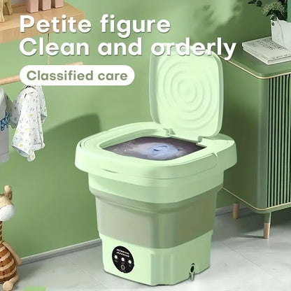 8L Portable Small Foldable Washing Machine with Spin Dryer