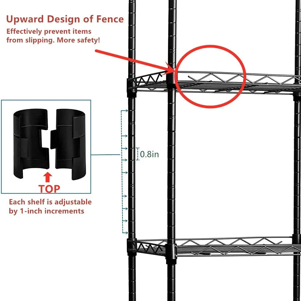 Adjustable 6 Wire Shelving Steel Storage Rack