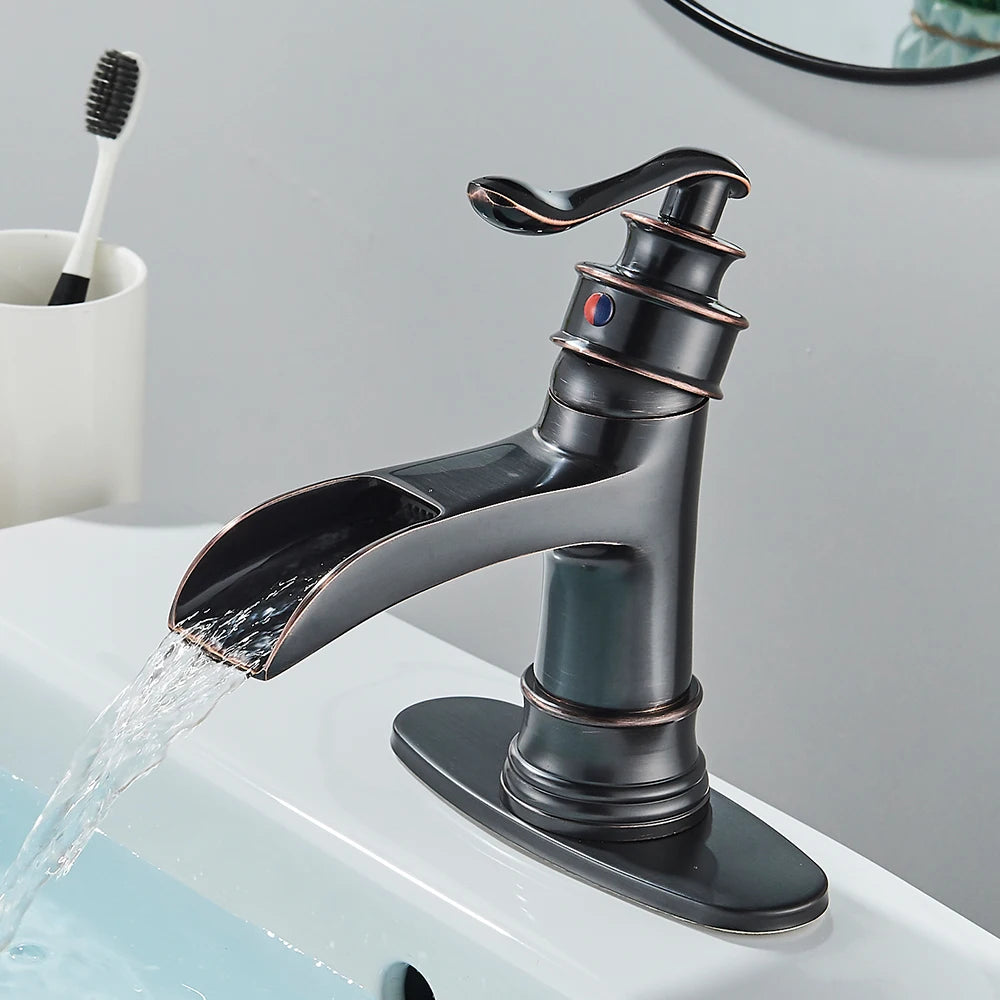 Waterfall Bathroom Faucet with Single Handle