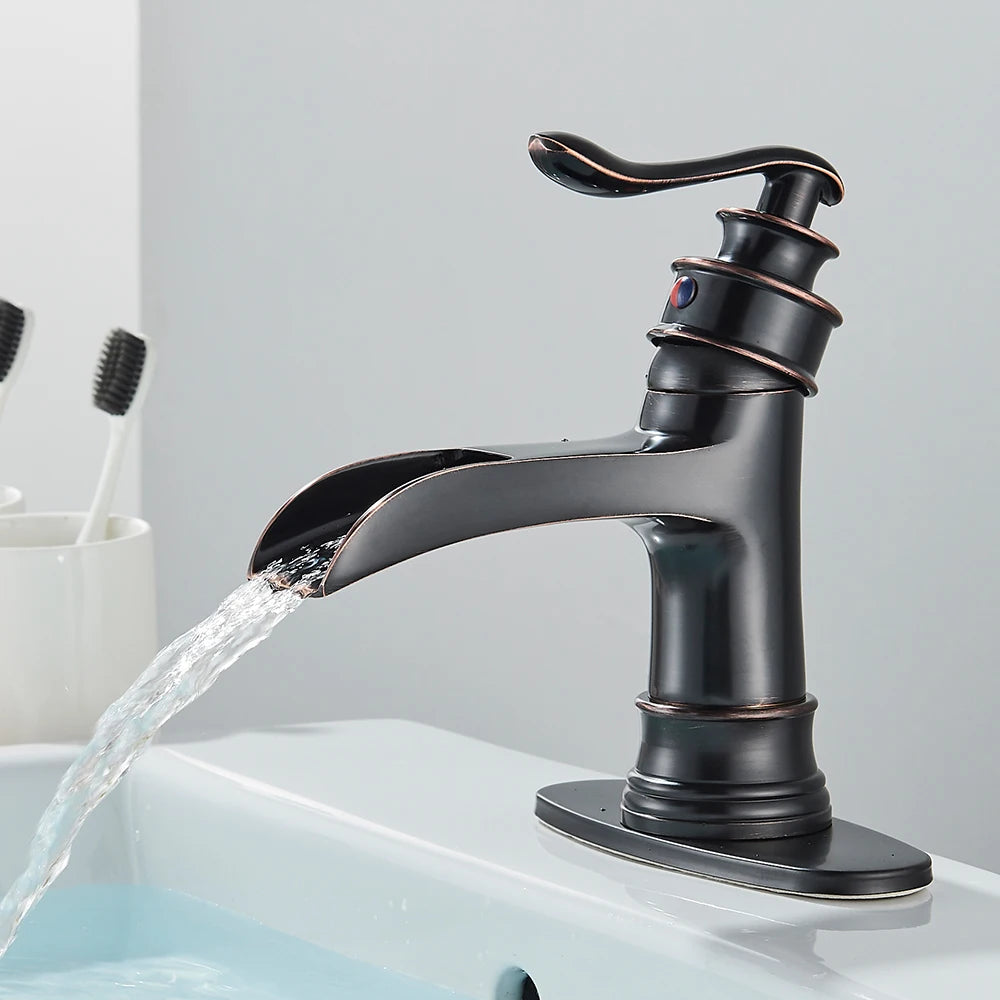 Waterfall Bathroom Faucet with Single Handle