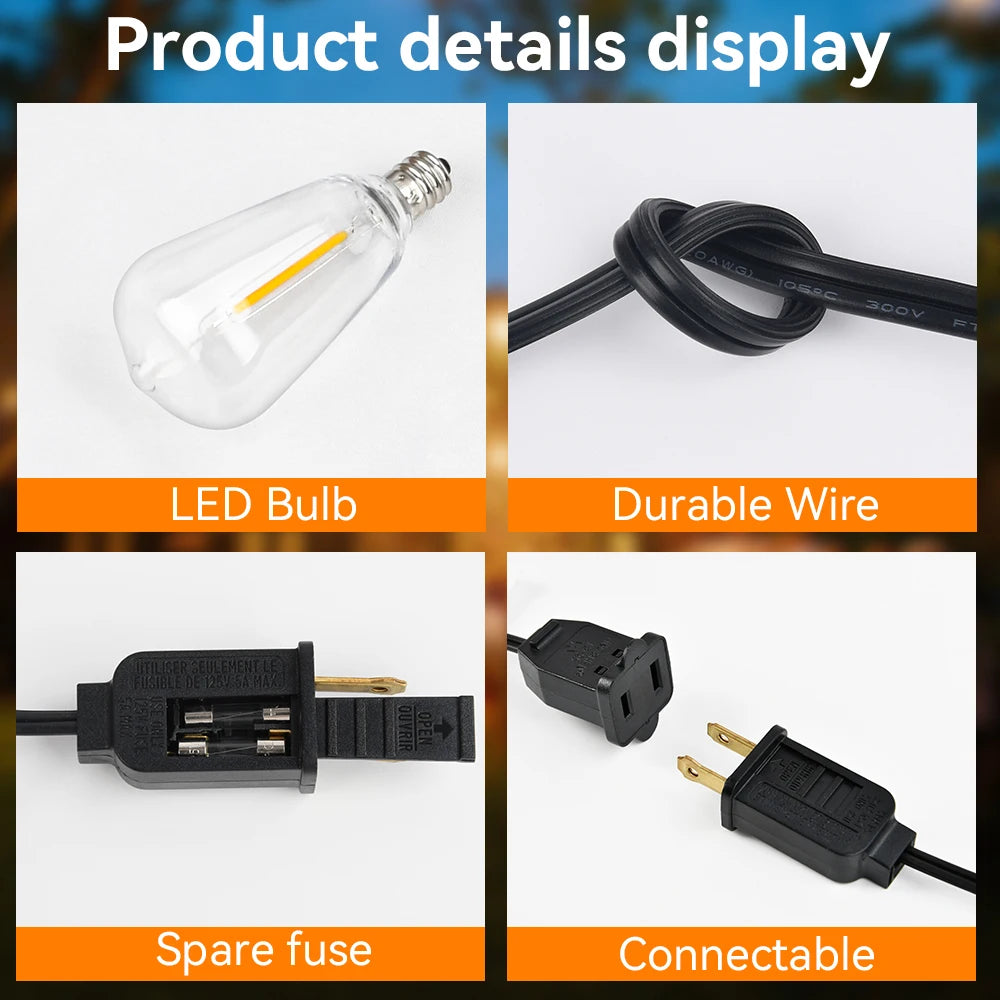 LED  Outdoor String Light 50FT 100FT