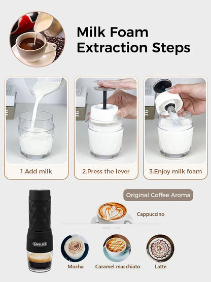 3 In1 Portable Coffee Machine Hot/Cold Water Manual Espresso Maker