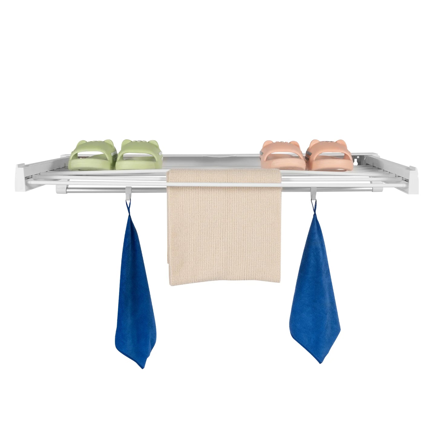 Wall Mounted Hanger 7 Drying Rods Clothes Rack