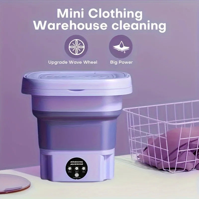 8L Portable Small Foldable Washing Machine with Spin Dryer