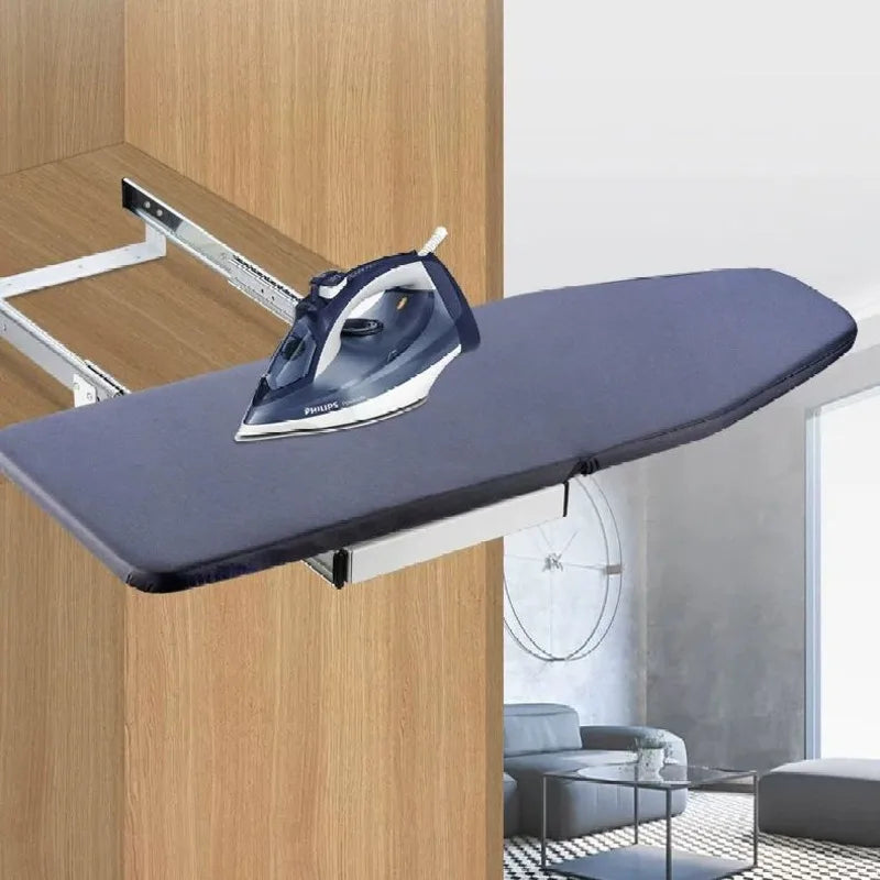 Retractable Rotating Ironing Board Gray Foldable