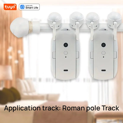 2PCS  Bluetooth Smart Curtain Robot Roman Rod Track