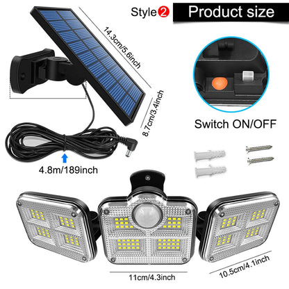 20w  Waterproof Solar Light  Wide Angle With 3 Mode