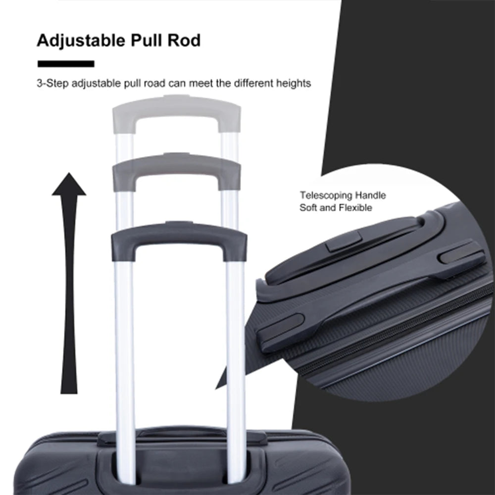 4-Piece ABS Luggage Suitcase With Rotating Wheels,(16/20/24/28)