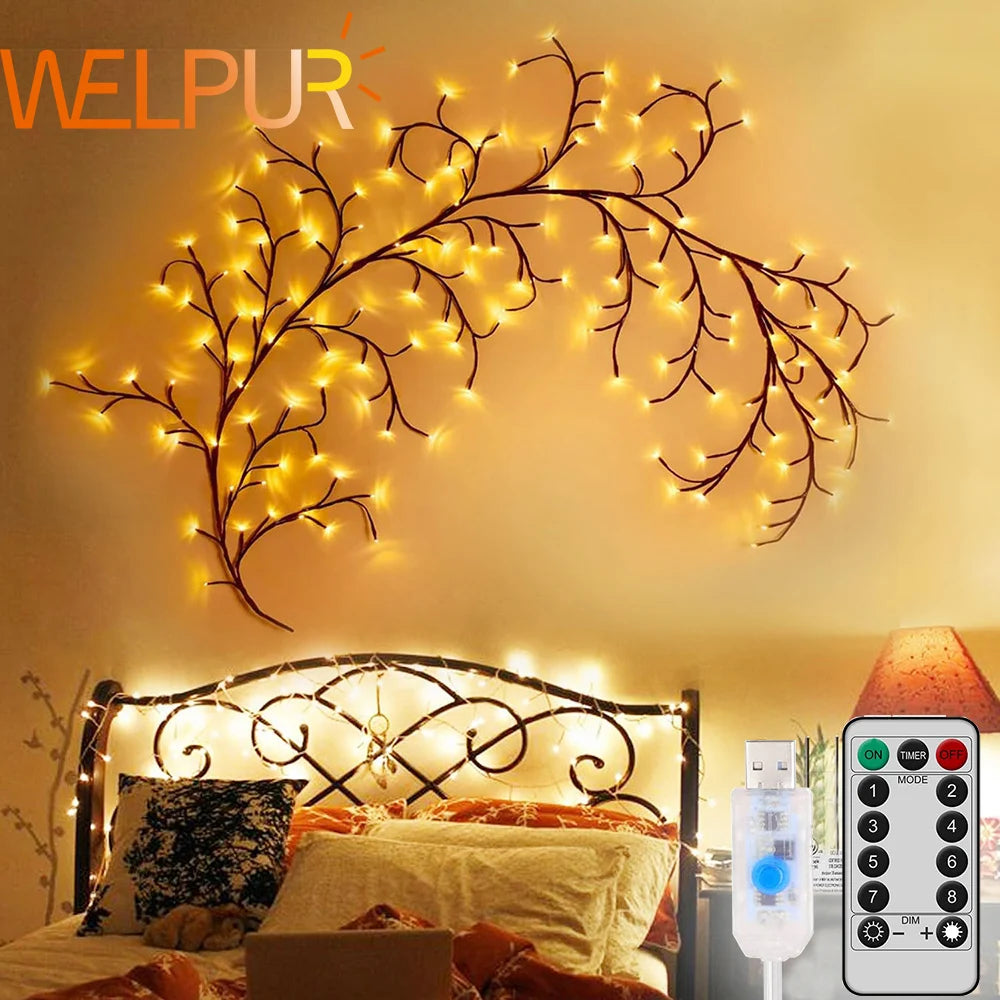 1PCS 96LED Tree Branch Lamp USB/Solar Powered