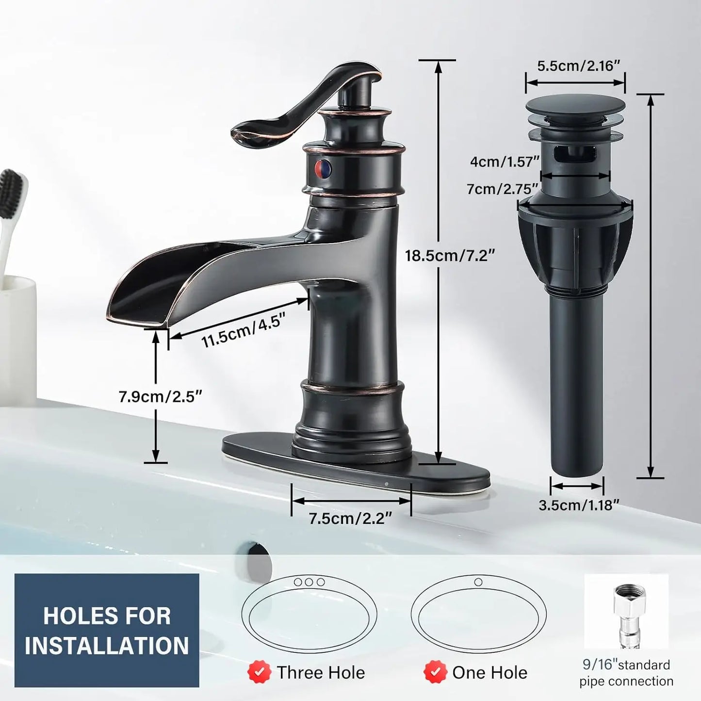 Waterfall Bathroom Faucet with Single Handle