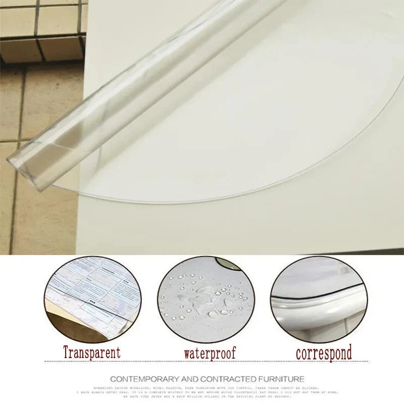 Round Tablecloth Waterproof Transparent Soft Plastic