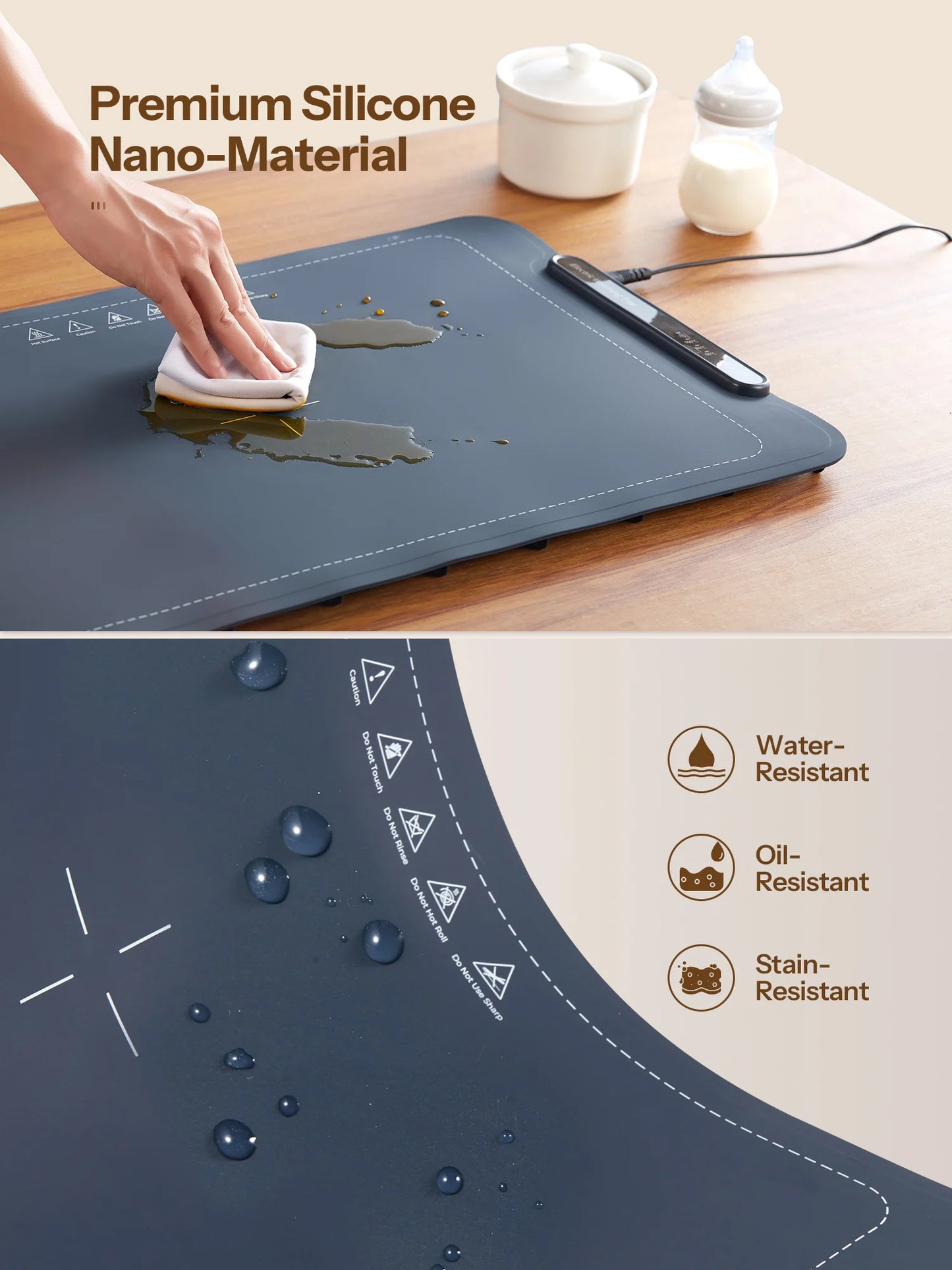 Fast Heating Full Surface Electric Warming Tray,  with 3 Temperature Control