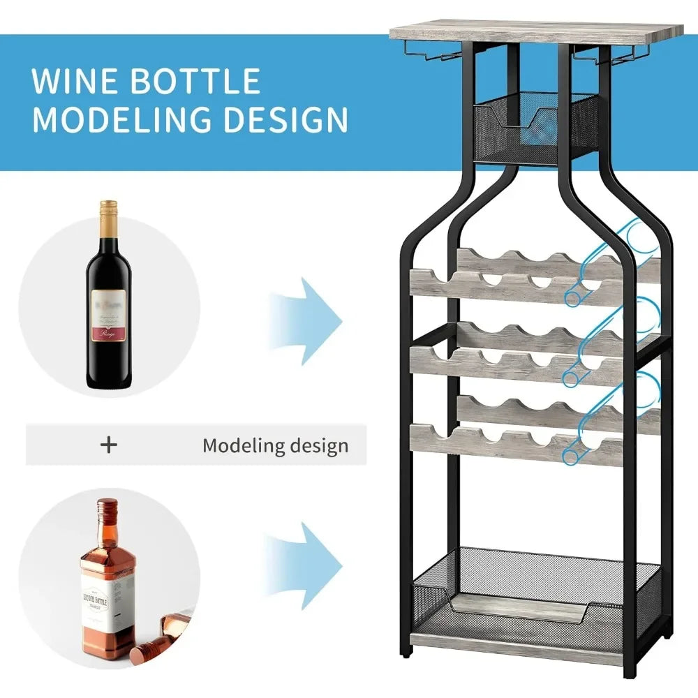 Wine Storage Organizer Display Rack Table