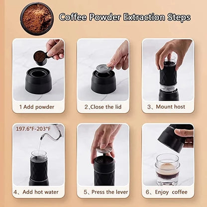 3 In1 Portable Coffee Machine Hot/Cold Water Manual Espresso Maker