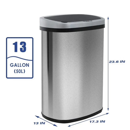 13 Gallon Touch Free  Kitchen Trash Can with Lid