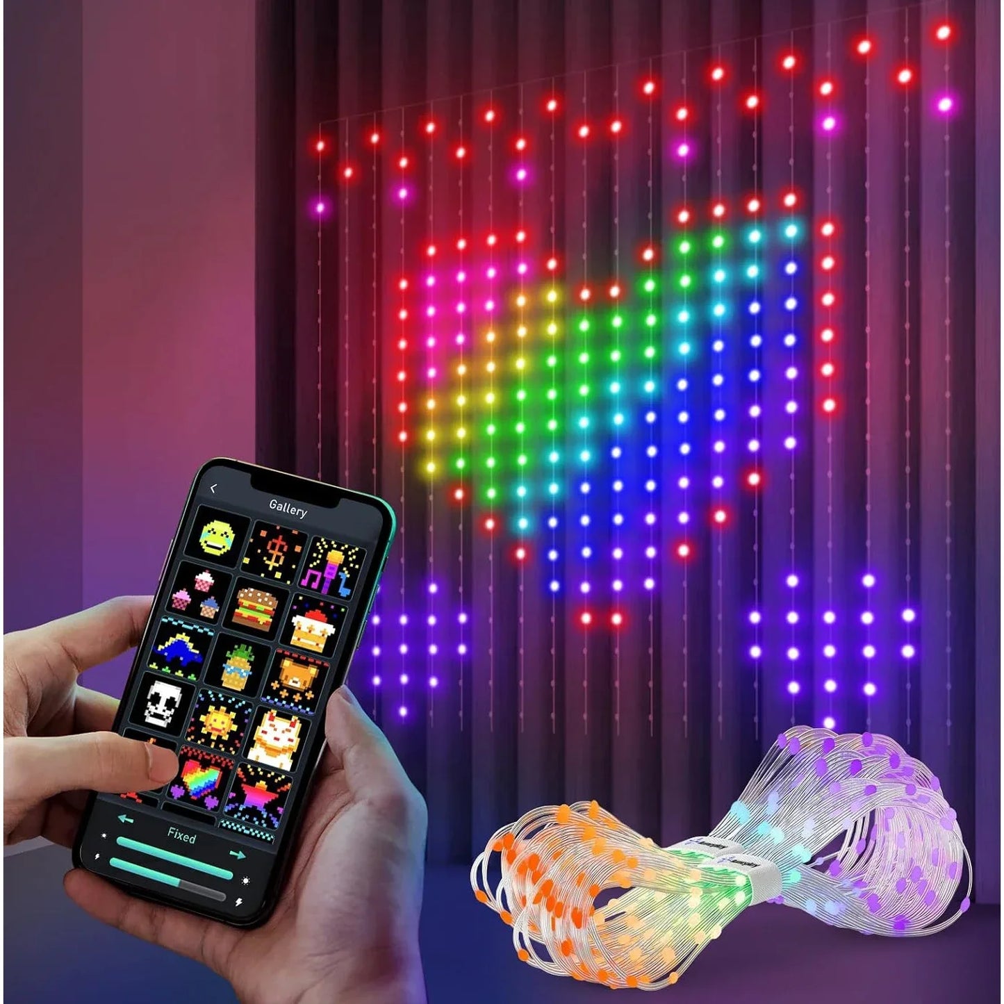 400 LED  Smart Curtain Garland Light APP Remote Control