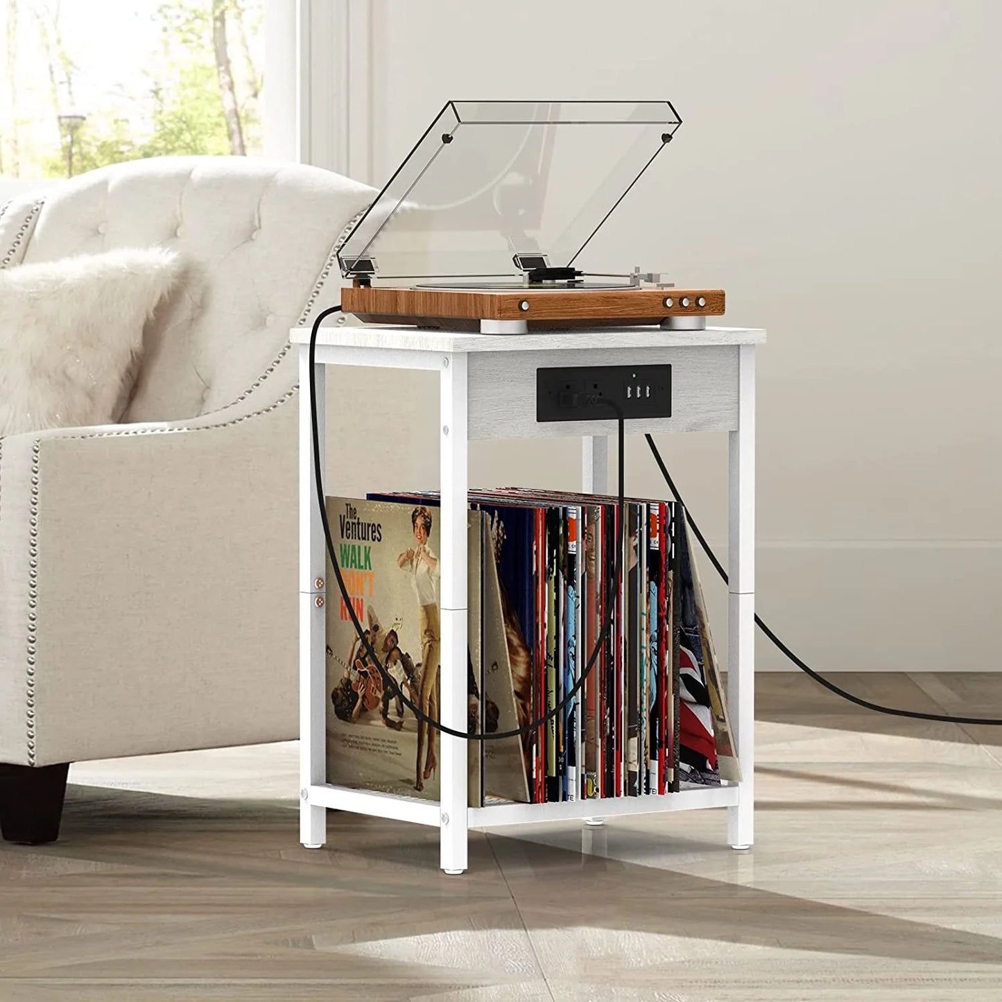 2 Nightstands Set with Charging Station,  USB Ports and Outlets