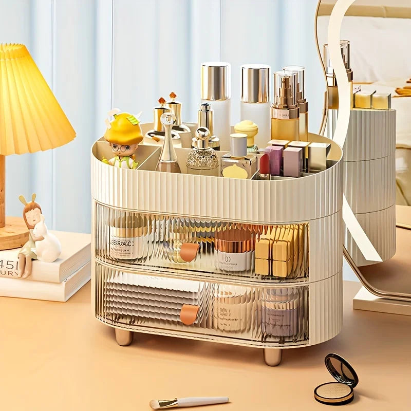 Large Capacity Rotating Makeup Organizer