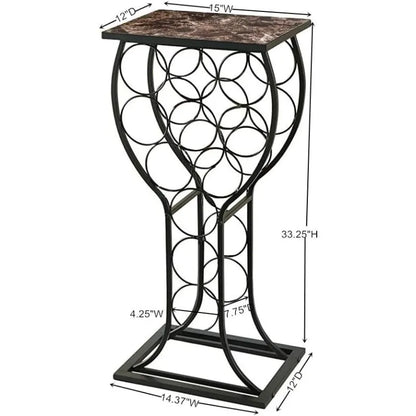 Freestanding Floor Wine Rack Stand, 11 Bottles