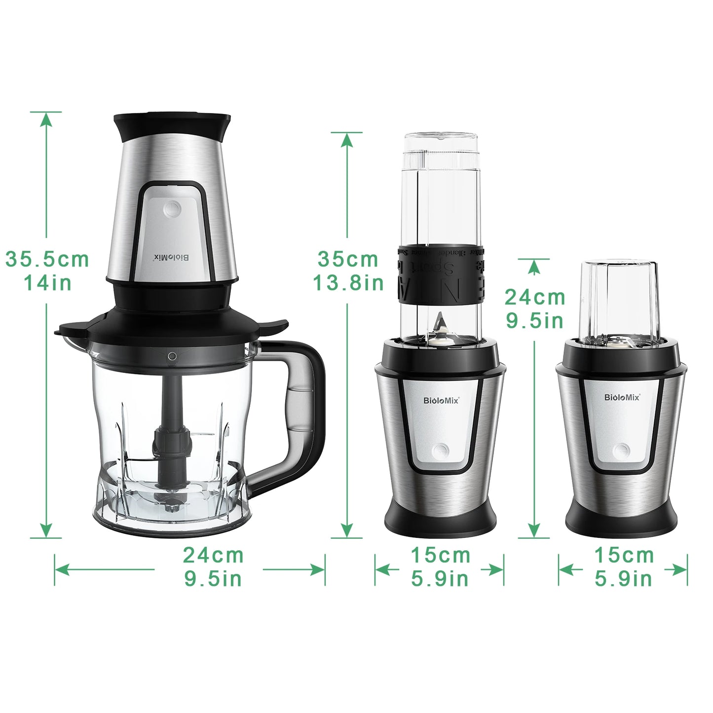 3-in-1 Multifunctional Food Processor 700W Portable Juicer Blender, Chopper and Dry Grinder