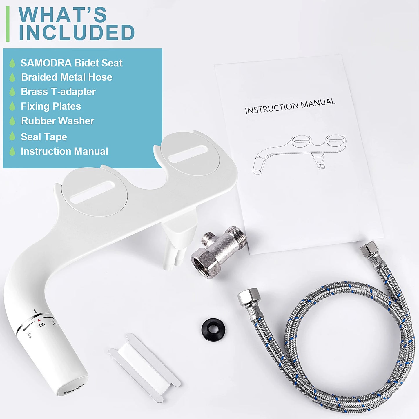 Ultra-Slim Bidet  for Toilet Seat  with Dual Nozzle