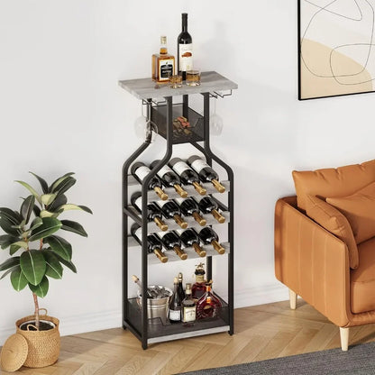 Wine Storage Organizer Display Rack Table