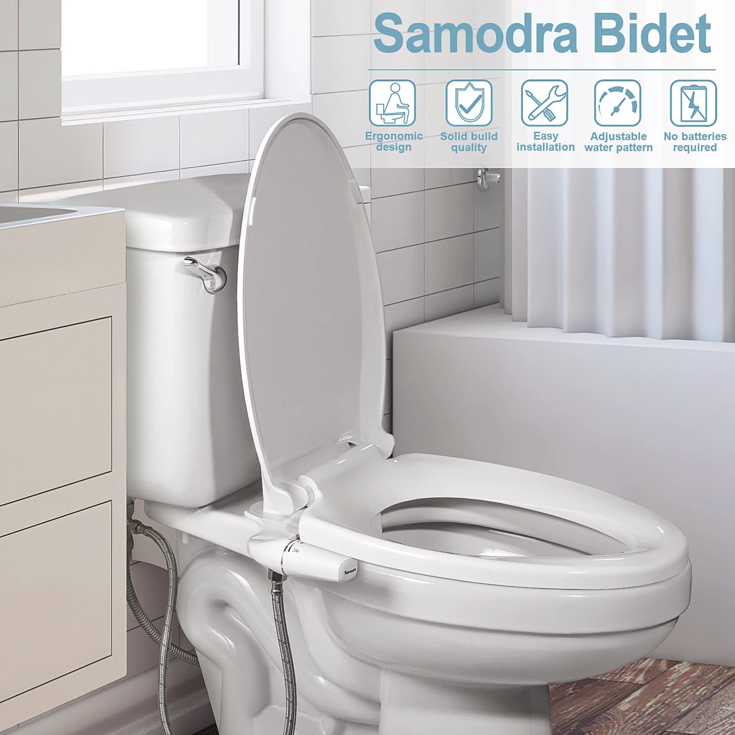 Ultra-Slim Bidet  for Toilet Seat  with Dual Nozzle