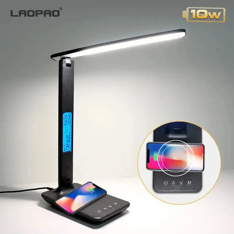 10W Wireless Charging LED Desk Lamp with Timer