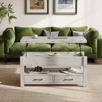 Multi-Function Convertible Coffee Table Lift Top with Drawers