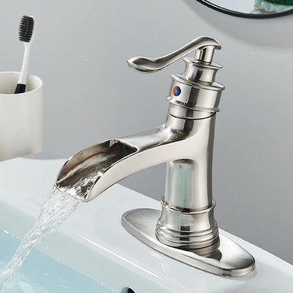 Waterfall Bathroom Faucet with Single Handle