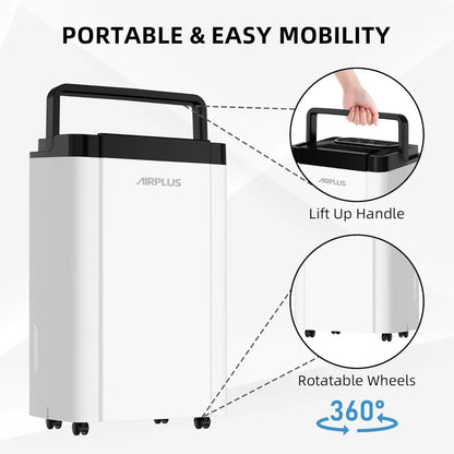 4,500 Sq. Ft 50-70 Pints Dehumidifier for Home and Basement with Drain Hose