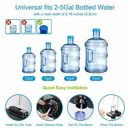 Electric Water Gallon Pump Automatic Water Bottle Dispenser  Rechargeable