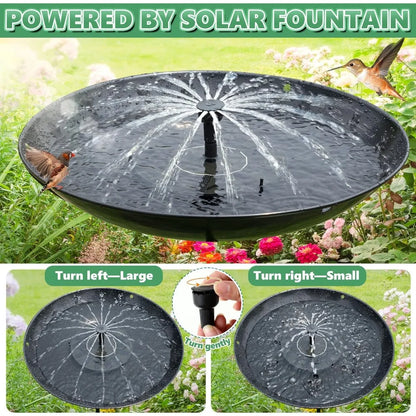 Solar Powered Metal Bird Bath Fountain